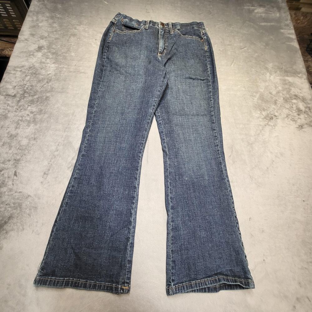 Lee Jeans Womens 12 Petite Blue Bootcut Mid Rise Relaxed Stretch Denim